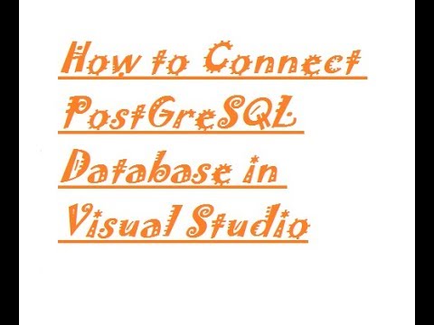 how to connect postgresql database in visual studio