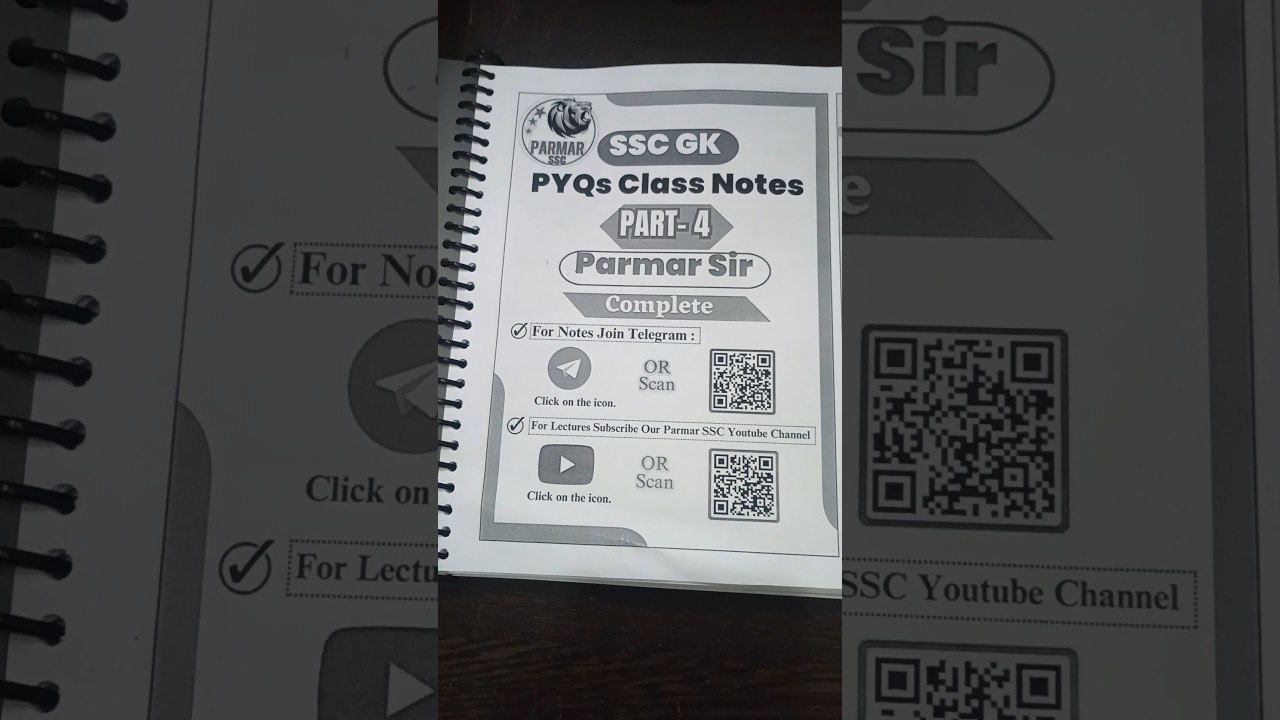 Parmar SSC | Parmar SSC PYQ 4 PDF | Parmar SSC PYQ 4 notes 