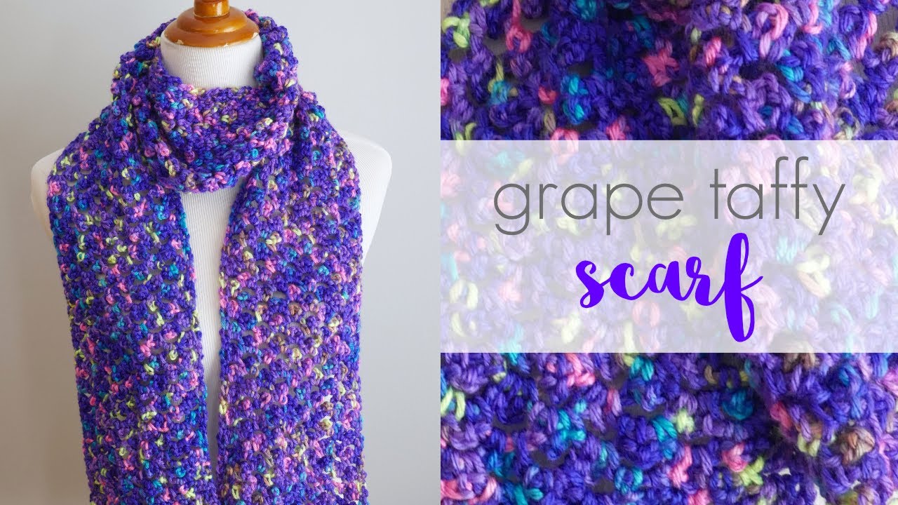 How To Crochet The Grape Taffy Scarf
