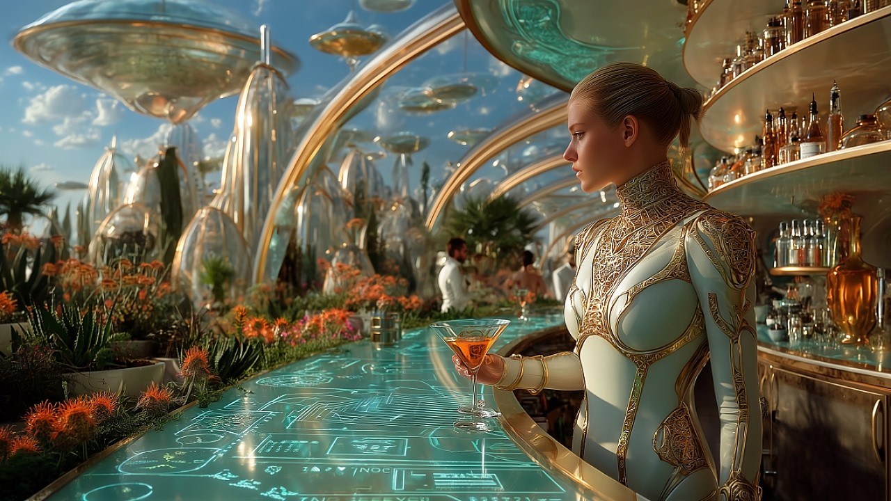 1 Hour Sci-Fi Ambient Soundscape | 2090 Futuristic City Night Drive + Luxury Cockpit Views | 4K