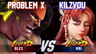 SF6 ▰ PROBLEM X (Alex) vs KILZYOU (Mai) ▰ High Level Gameplay