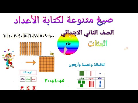 القيمة المكانية والعددية وتكوين صيغ مختلفة للأعداد للصف الثاني الابتدائي تأسيس طفلك صح