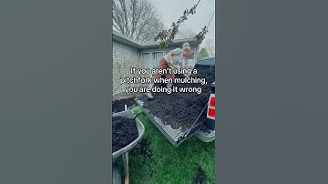 If you’re not using a pitchfork while mulching, you’re doing it wrong #mulch #garden #mulching