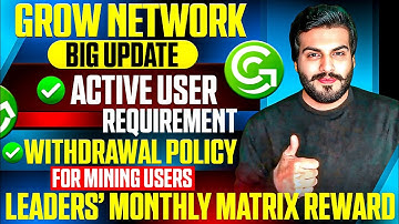 Grow Network Leader Monthly Matrix Withdrawal ✅