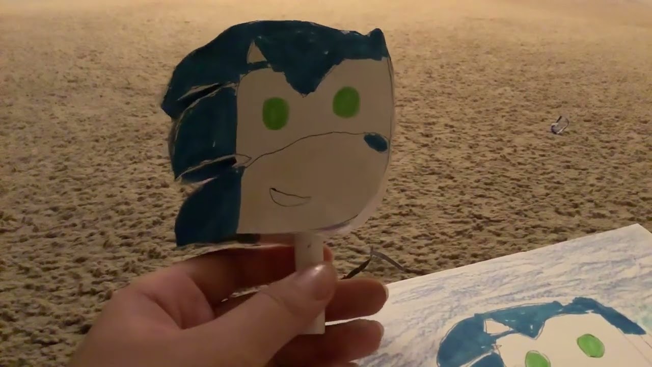 Sonic the hedgehog blue raspberry and cherry popsicle with gumball eyes