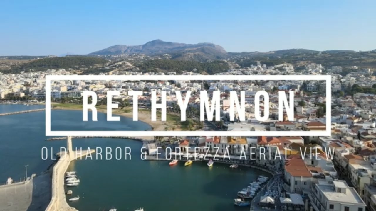 RETHYMNON Aerial View, Old Port & Fortezza