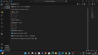 Dice Battle Game in Python 🎲 | Fun Terminal Game for Beginners!