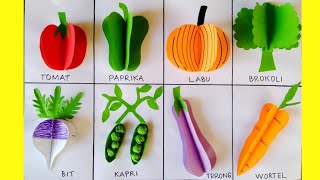 Download Lagu Cara Membuat Sayuran 3D dari kertas origami - DIY 3D Vegetables with Paper MP3