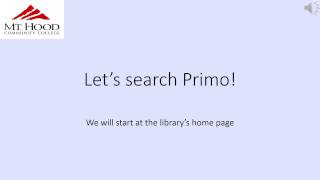 MHCC Library: How to Find Books in the Library Catalog (PRIMO)