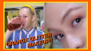 喋りすぎ注意！オレンジキラキラメイク🧡👱🏼‍♂🌈🎶💋