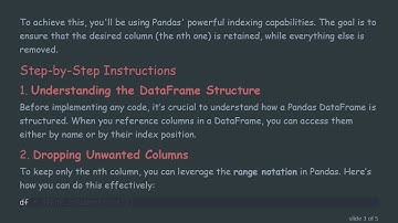 How to Drop All Columns Except for the nth Column and Index in a Pandas DataFrame