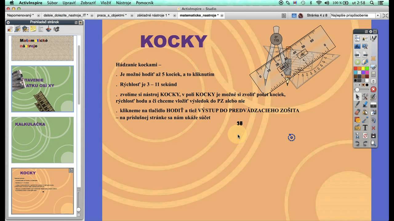 Interaktívna tabuľa - matematické nástroje