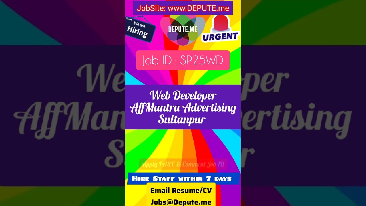 @HireStaff: Web Developer required in Sultanpur 