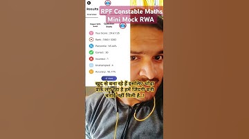 RPF Constable Maths Mini Mock RWA 💔 #shorts #shortfeed #rpfmocktest #rpfconstable #anuragyadav #rwa