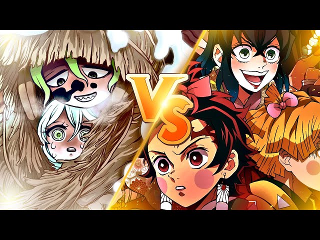 TENGEN UZUI VS DAKI E GYUUTARO  PILAR DO SOM CONTRA LUA SUPERIOR 6 -  KIMETSU NO YAIBA 