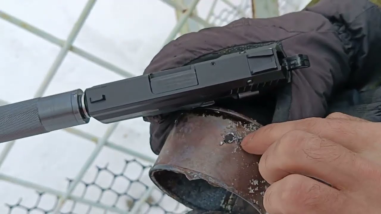 Сигнальный пистолет Сталкер 096 KURS на жёлтых хилти. Тест отстрел по консервной банке.Что будет ?!