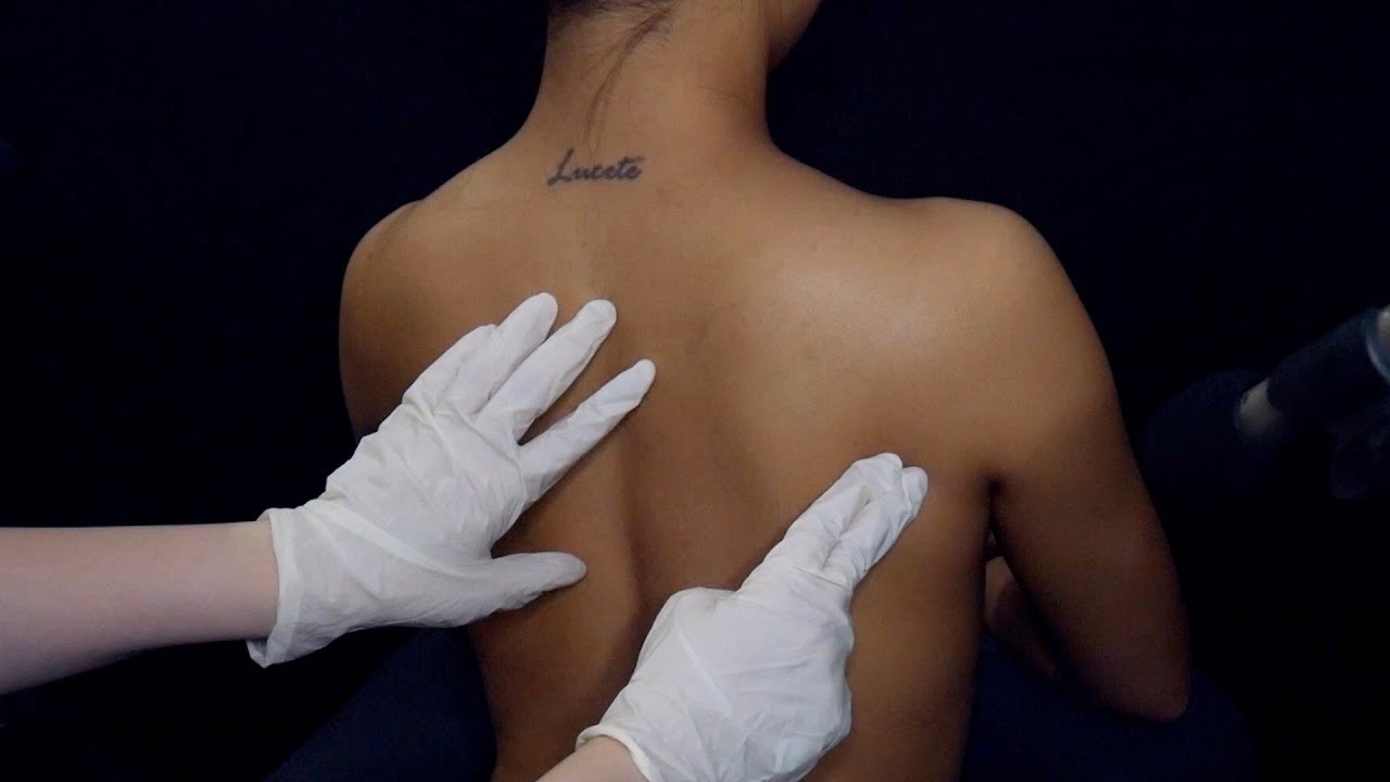 ASMR 친구 팅글마사지 해주기 Back scratching, brushing, oil massage /no talking