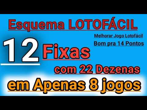 Desdobramento Forte pra LOTOFÁCIL – 22 Dezenas em 8 jogos com 12 fixas