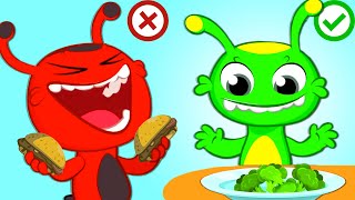 New! Healthy Food for children | Educational compilation by Groovy The Martian and Phoebe screenshot 5