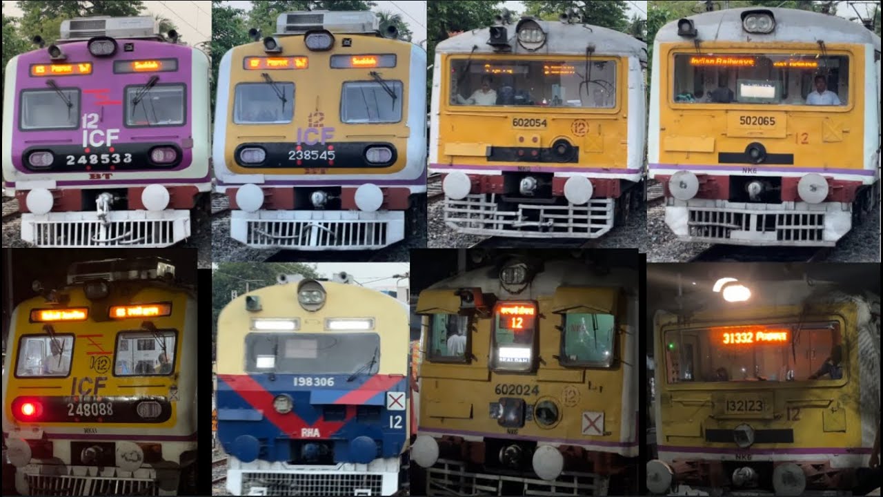 [14 in 1] Amazing multicolored different Model EMU & MEMU trains at Palta Station! Kolkata Trains