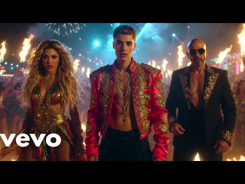 JUSTIN BIEBER FT SHAKIRA PITBULL CARNIVAL OF FIRE POP DANCE ANTHEM OFFICIAL VIDEO 2026 