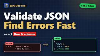 JSON Validator Tutorial: Find JSON Errors by Line & Column (Free Online Tool) | SarvDevTool