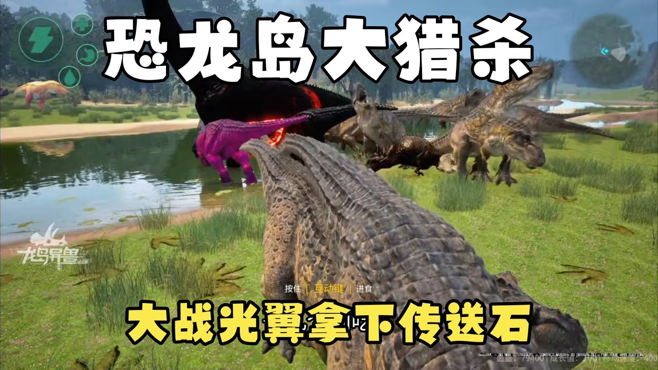 【合集354】龙岛大猎杀：小龙偷肉发育，结果替鳄鱼做了嫁衣！！#恐龙岛 #憨豆