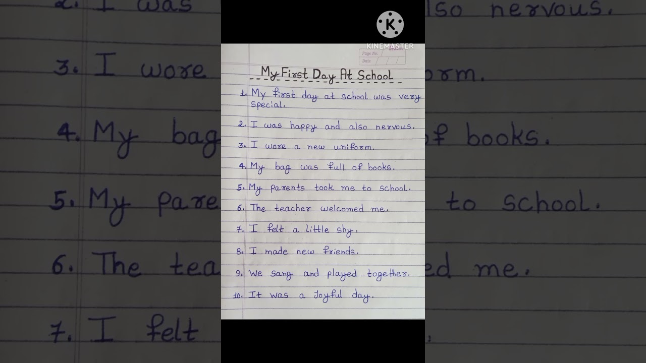 My First Day at School ✏️ | 10 Lines Essay | Easy English Essay for Students