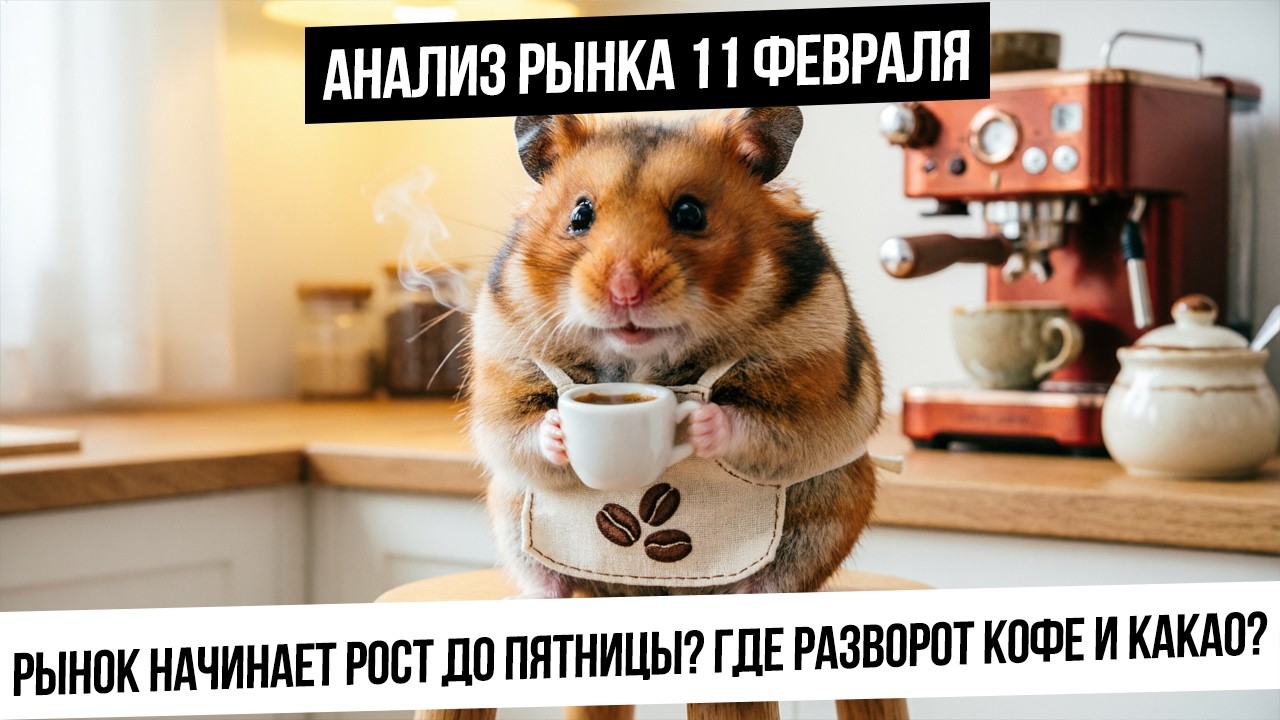 Анализ рынка 11 февраля. Рост рынка РФ до пятницы? Что с Рублем? Фьючерс какао и кофе - где разворот