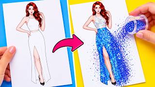 ✨ Gorgeous Fashion Art! Glitter Dresses & Easy DIY Ideas 👗🎨