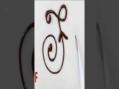 Learn how to draw the letter F with chocolate on different styles on your cakes shorts