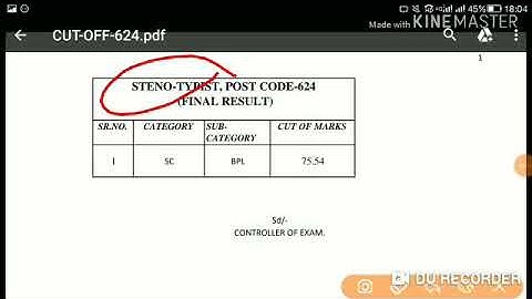 HPSSC Steno Typist ( Post Code - 624 ) Final Cut off Category Wise | Held in - Sept 2018 |