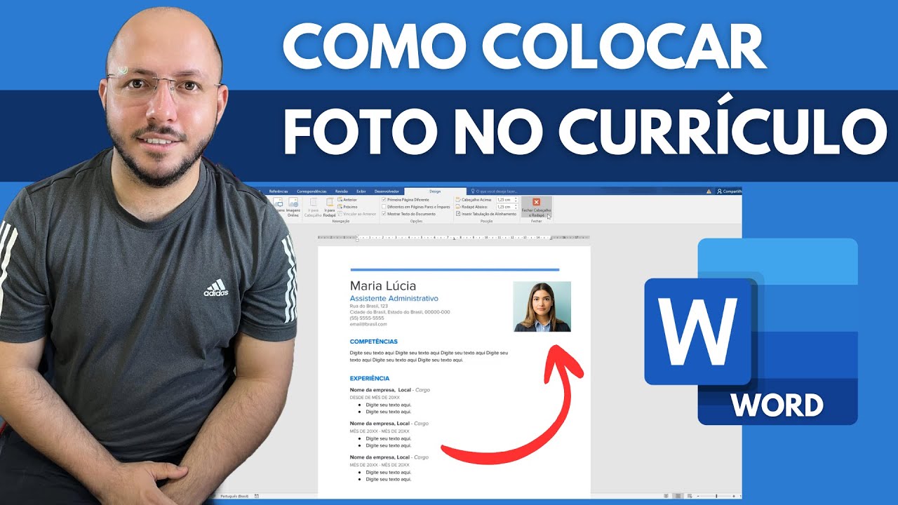 COMO COLOCAR FOTO no CURRÍCULO pelo WORD no PC e NOTEBOOK - PASSO a ...
