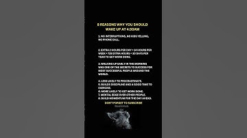 8 REASONS WHY YOU SHOULD  WAKE UP AT 4:30AM #shortvideo #motivation #successmind #psychology