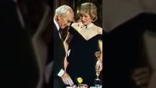 Princess Diana fell off her chair in Vienna in 1986 when she stood up to toast