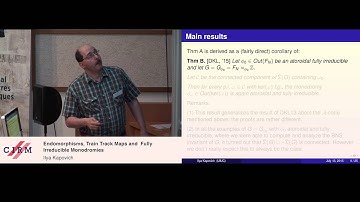 Ilya Kapovich: Endomorphisms, train track maps, and fully irreducible monodromies