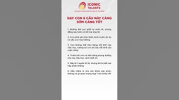 Dạy Con 6 Câu Này Càng Sớm Càng Tốt. #daycondungcach #iconictalents #cachdaycon #sinhtracvantay