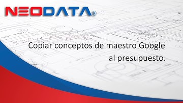 Trabajando maestros nube en Neodata Precios Unitarios - Copiar registros al presupuesto
