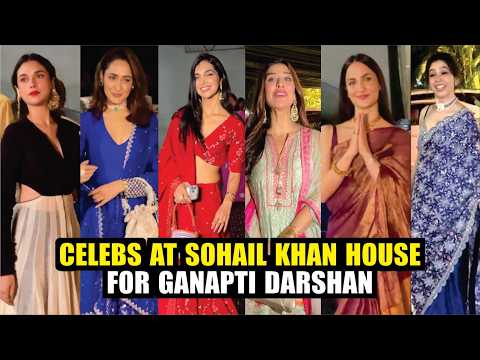Celebs At Sohail Khan House For Ganapti Darshan | Aditi Rao, Pragya Jaiswal, Elli Avrram,Niti Taylor