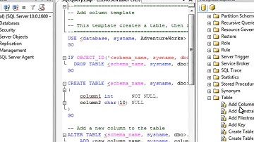 Use a SQL Template to change table settings: SQL Training by SQLSteps