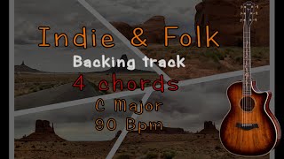 Video thumbnail of "Indie Folk Backing Track C major 90 Bpm"