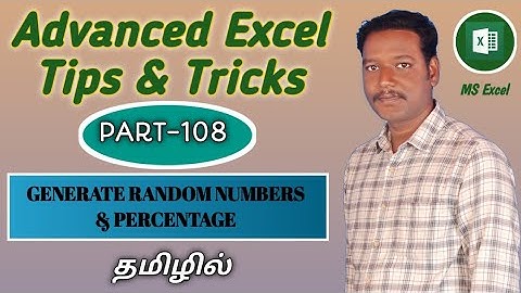 PART 108 - HOW TO GENERATE RANDOM NUMBERS & % IN MS EXCEL (TAMIL) | Kallanai YT