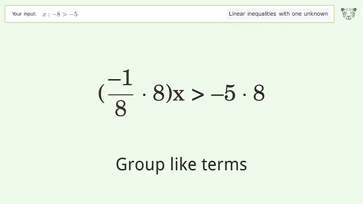 Solving Linear Inequalities: x:-8 is Greater Than  -5