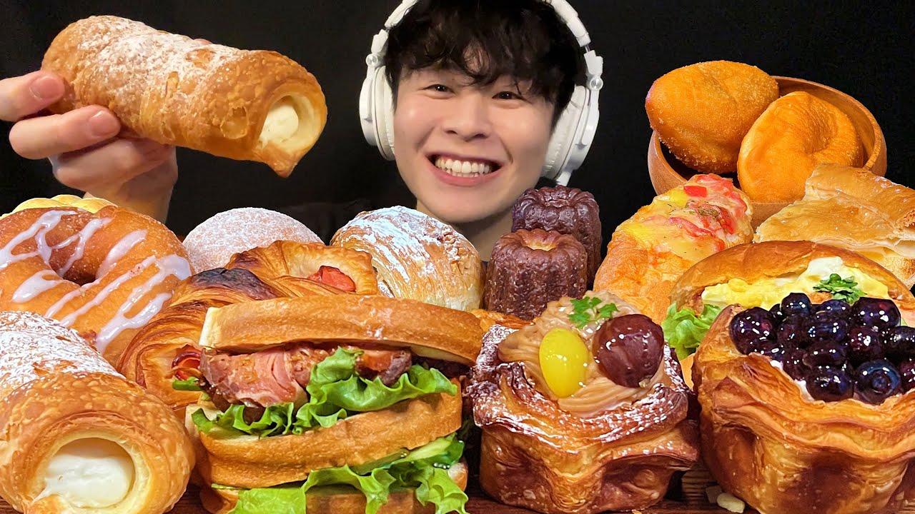 【ASMR】パン屋さんの焼き立てパン‼️【咀嚼音/mukbang/Eating Sounds】