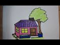 How to draw a cute houseeasy kids drawinghouse drawing and coloring howtodraw forkids art