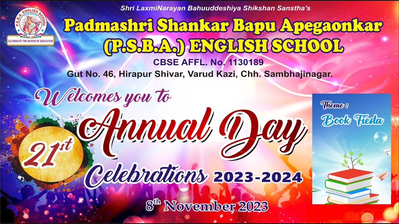PSBA ENGLISH SCHOOL ANNUAL DAY 2023-24 BOOK FIESTA 18 - YouTube