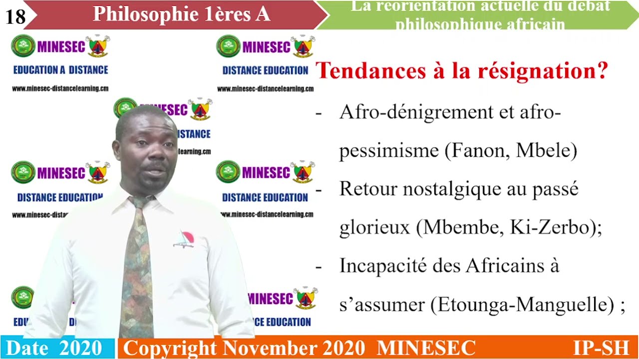 IP-SH Philosophie 1ère Leçon 3 La réorientation actuel  du débat philosophique africain