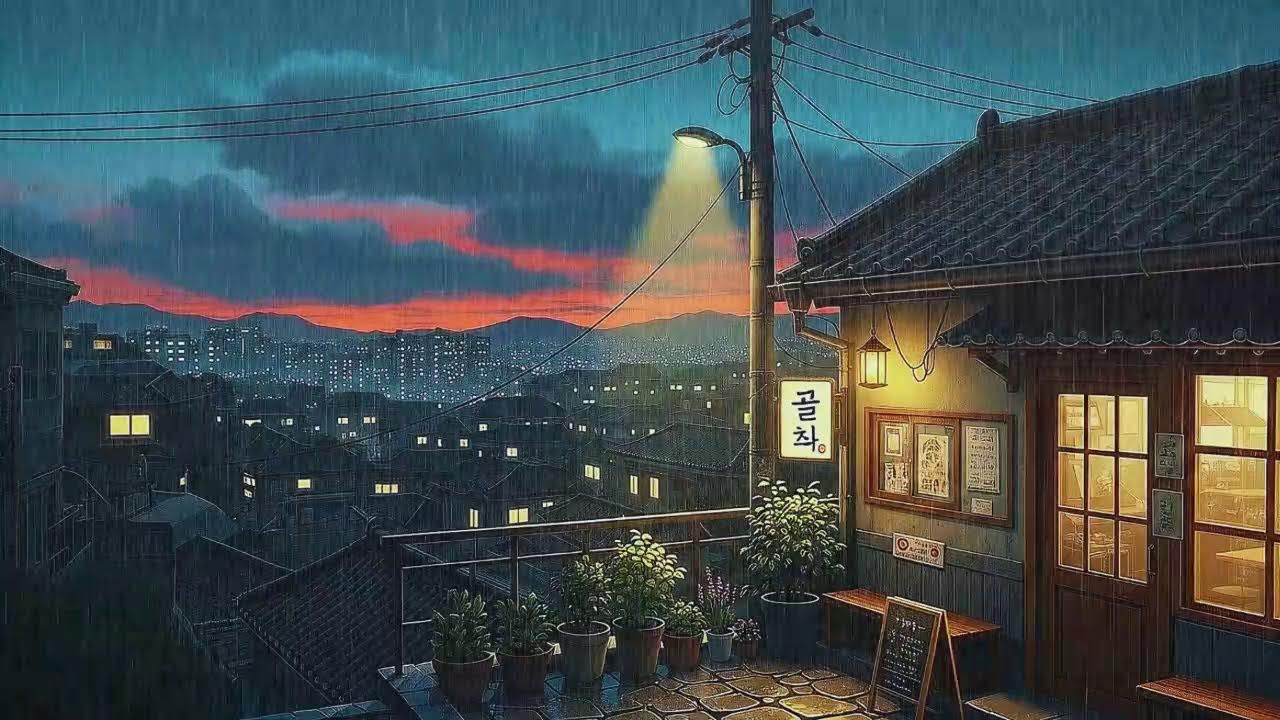 Rain Sounds with Lofi for Long Sessions in a Quiet Korean Rainy Night for Clear Thinking 😌