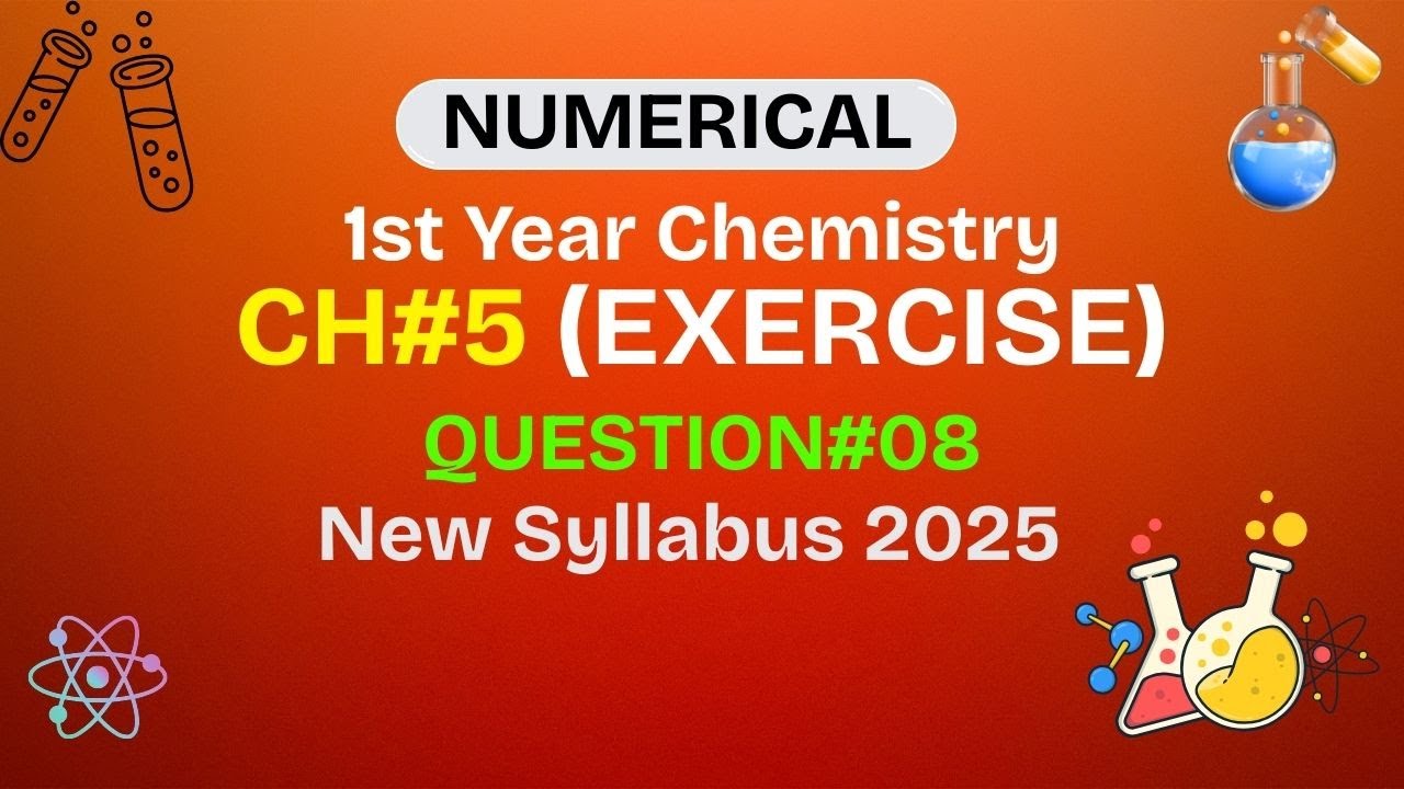 Class 11 Chemistry Chapter 5 Exercise Q8 | Molar Mass from Ideal Gas Equation | Solved Numerical