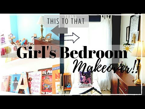 DIY GIRLS BEDROOM TRANSFORMATION ON A BUDGET // GIRLS BEDROOM MAKEOVER ...